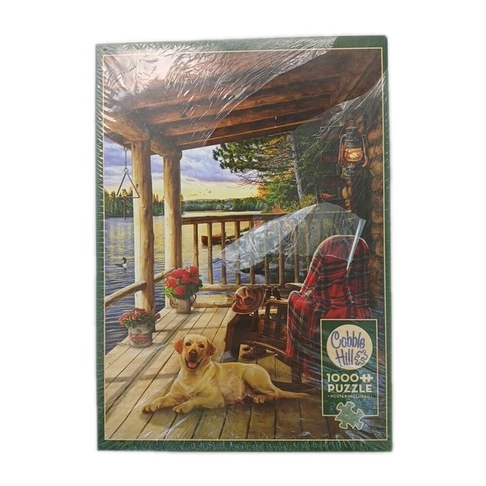Cobble Hill 1000 Piece Jigsaw Puzzle Cabin Porch With Dog 800051
